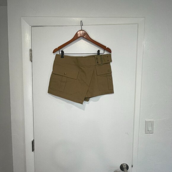 ZARA Size M Belted Pocket Shorts • Khaki Safari Utility Mini - Picture 1 of 4